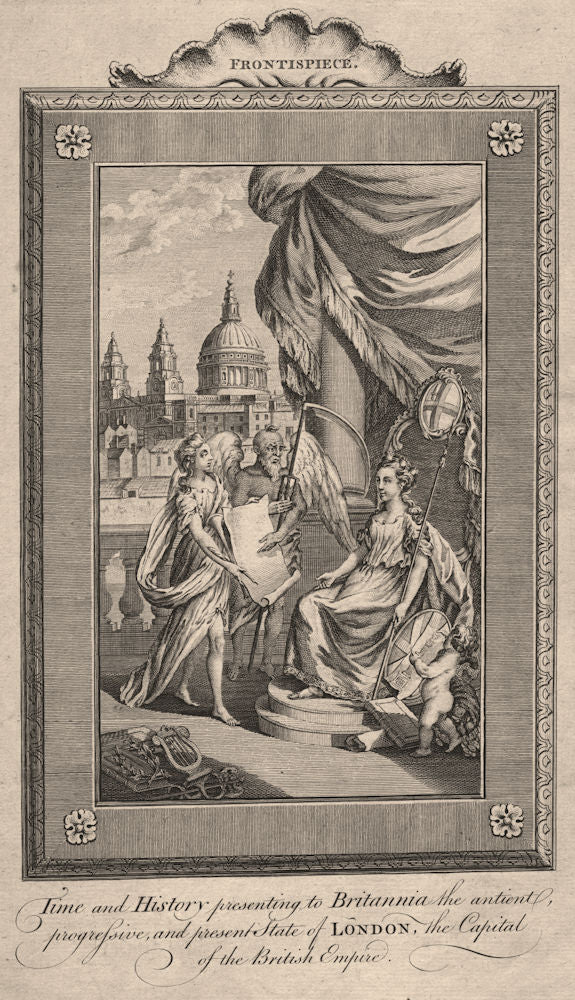 Time & History presenting London's condition to Britannia. HARRISON Frontis 1775